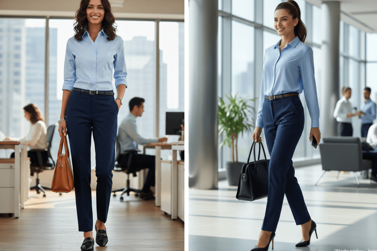 A simple and clean look for everyday office work.