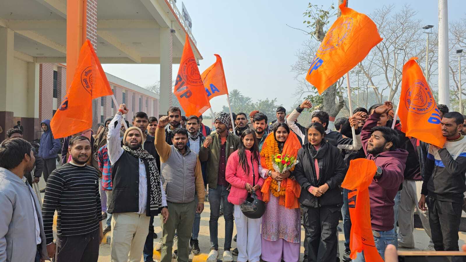 एबीवीपी केंद्रीय कार्यसमिति सदस्य समीक्षा यदुवंशी का हुआ भव्य स्वागत