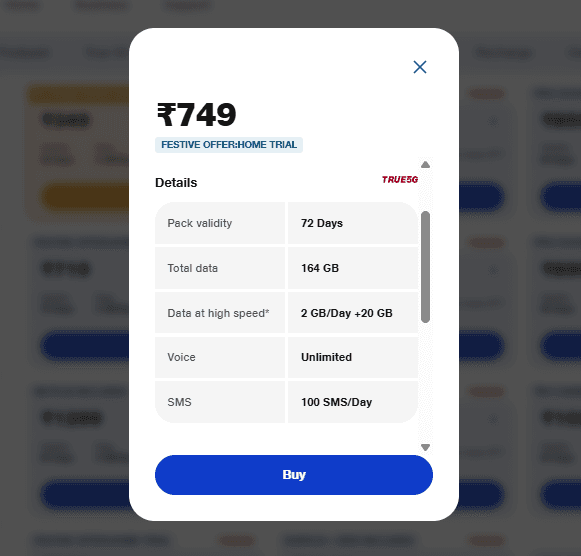 जियो का 749 रुपये वाला प्लान