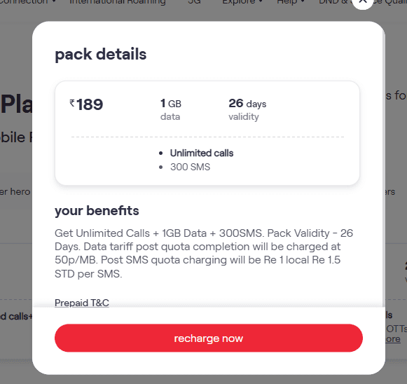 वीआई का 189 रुपये वाला प्लान
