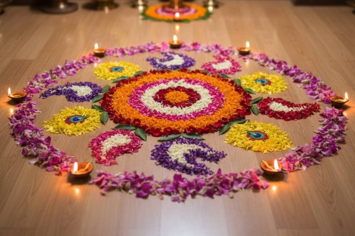 Flower Rangoli Design (AI IMAGE)