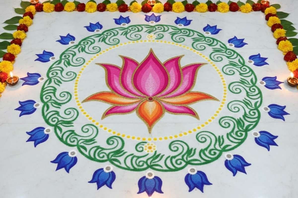 Lotus Rangoli Design (AI IMAGE)