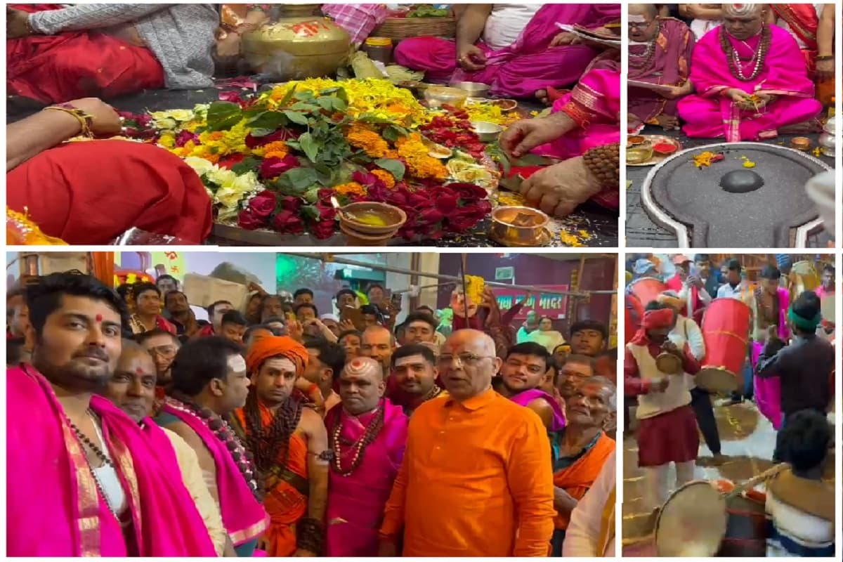 देवघर के बैद्यनाथ मंदिर में देर रात की गई चतुष्प्रहरी पूजा, बाबा को सिंदूर किया गया दान
