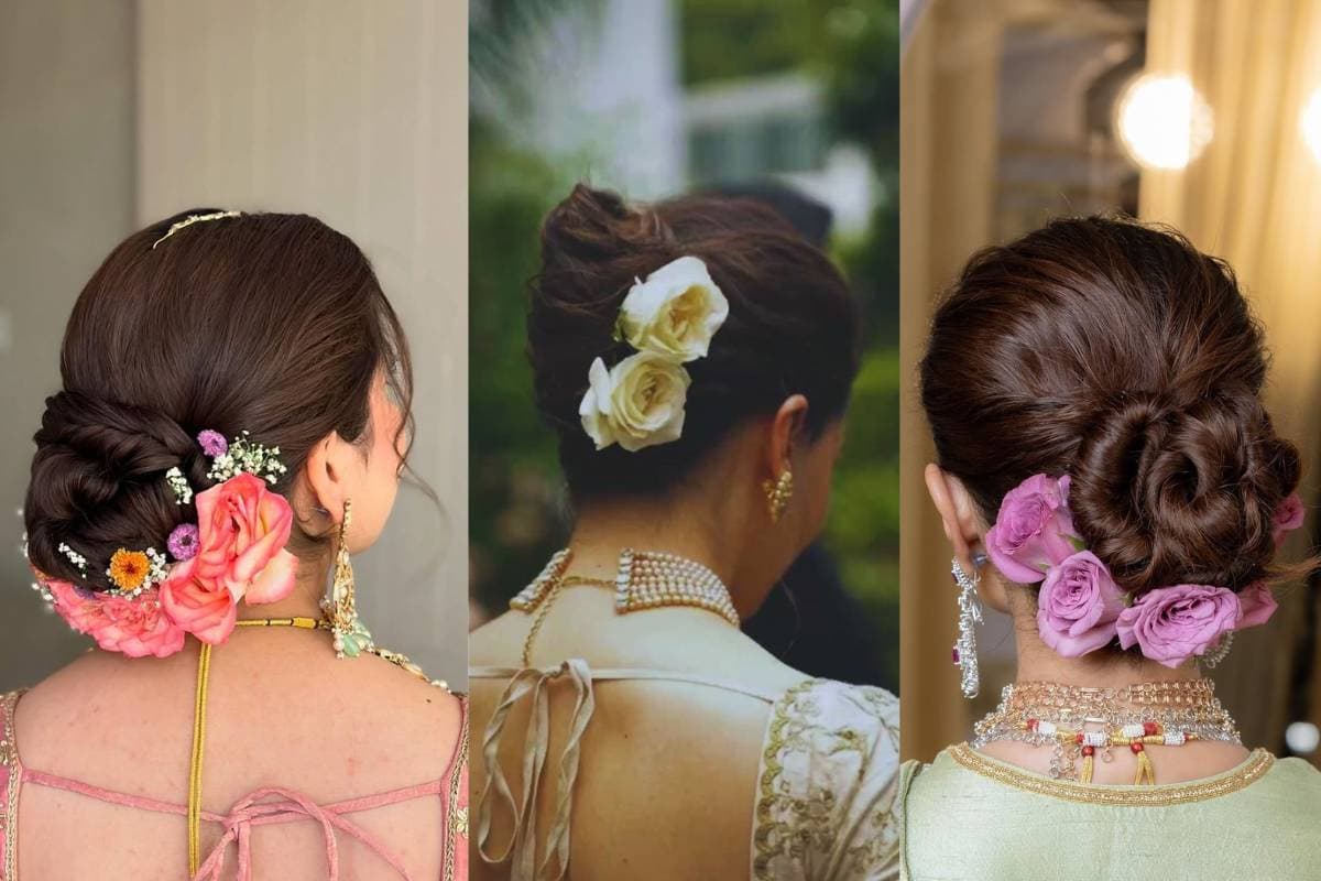 Simple Flower Bun Hairstyle