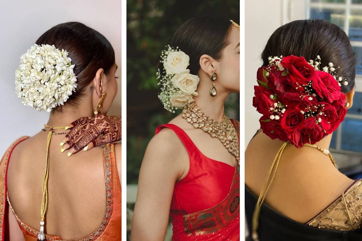 Simple Gajra Bun Hairstyle