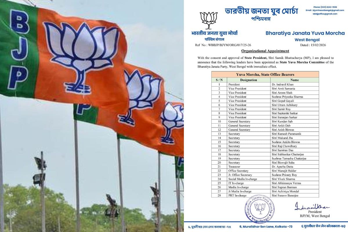 पश्चिम बंगाल प्रदेश भाजपा युवा मोर्चा में 8 उपाध्यक्ष, 3 सेक्रेटरी समेत 28 पदाधिकारी, पूरी लिस्ट यहां देखें