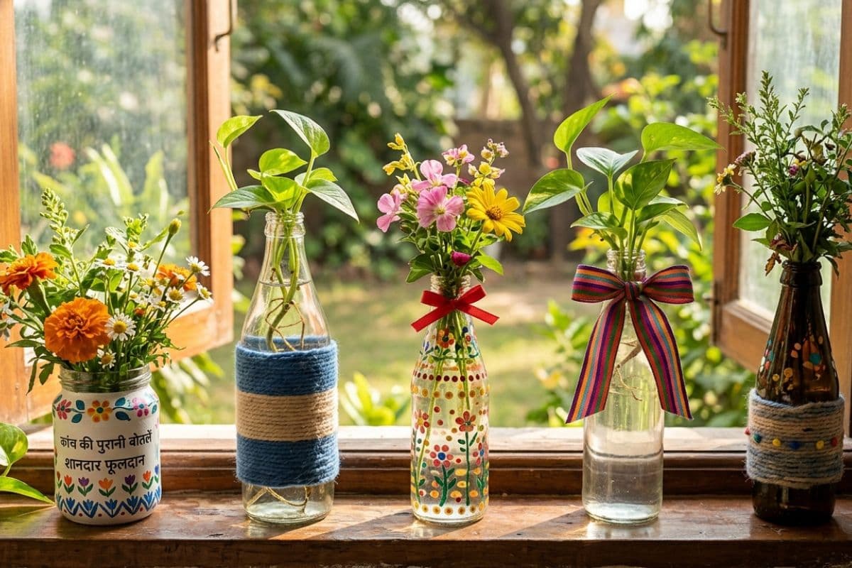 Decorated Glass Bottles for Interior Design