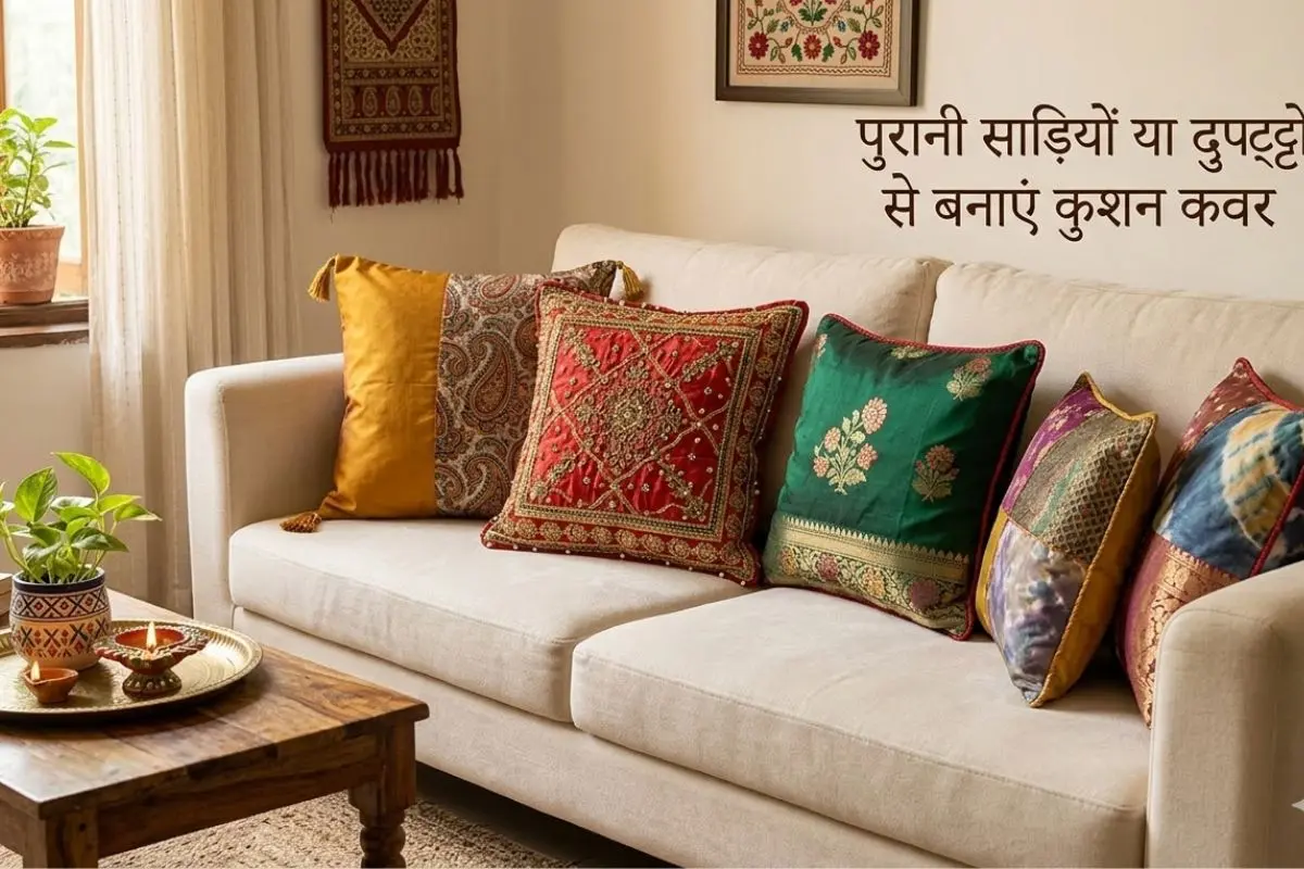 Decorative Cushion Covers from Old Silk Saree