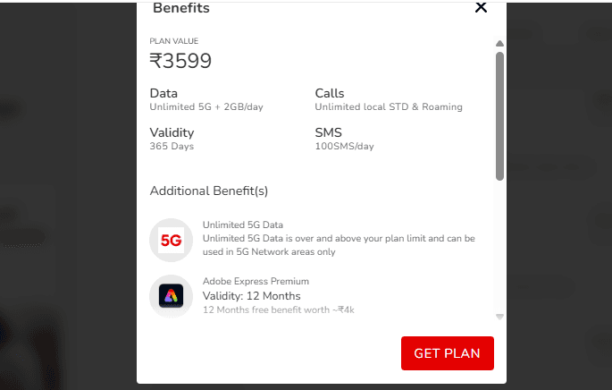 Airtel का 3599 रुपये वाला प्लान
