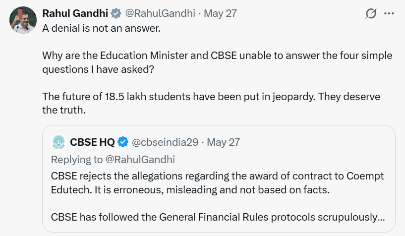 Rahul Gandhi On CBSE