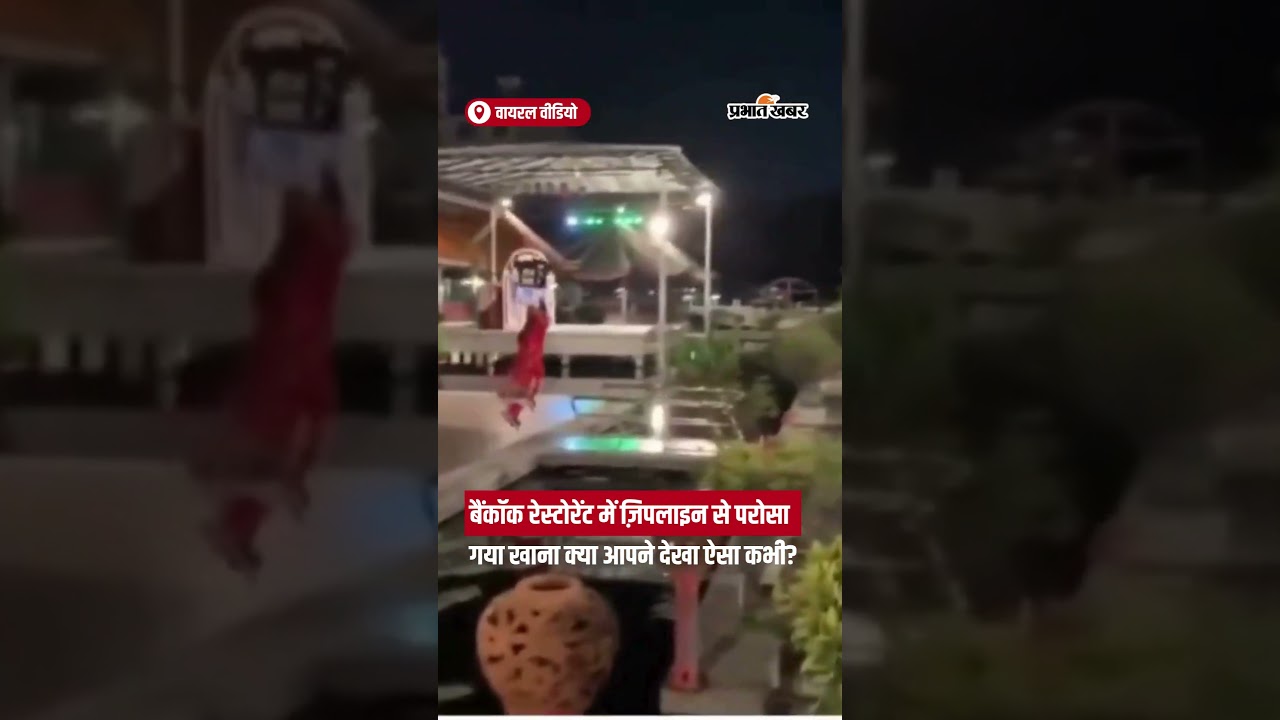 ग्राहक देखते रह गए ! ज़िपलाइन से परोसा गया खाना ,क्या आपने देखा ऐसा कभी?