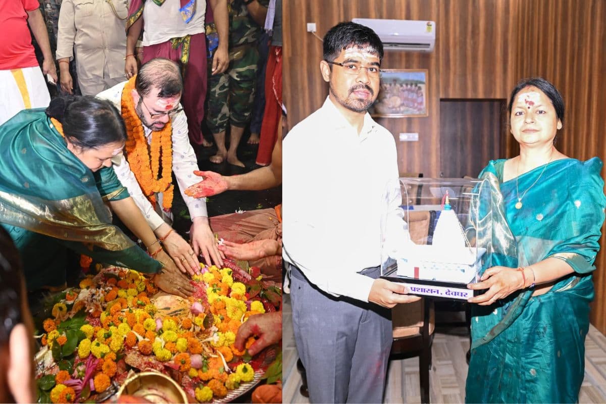 PHOTOS: बाबा बैद्यनाथ धाम पहुंचीं मुख्य सचिव अलका तिवारी, पति संग की पूजा-अर्चना