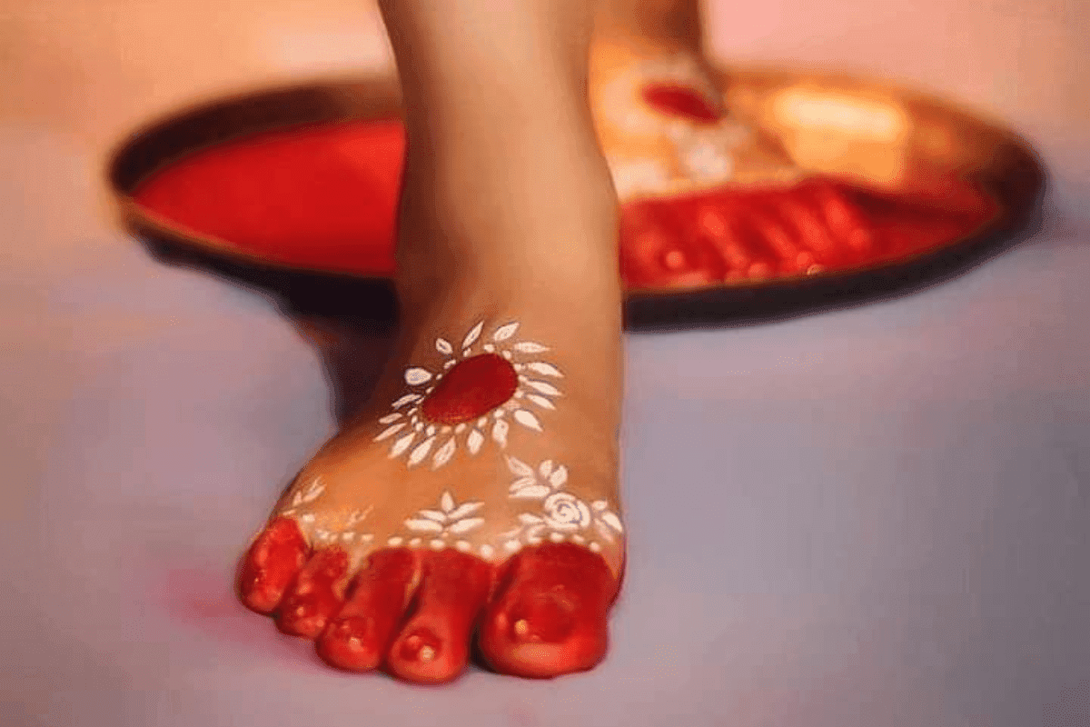 Alta Design For Kanya Pujan