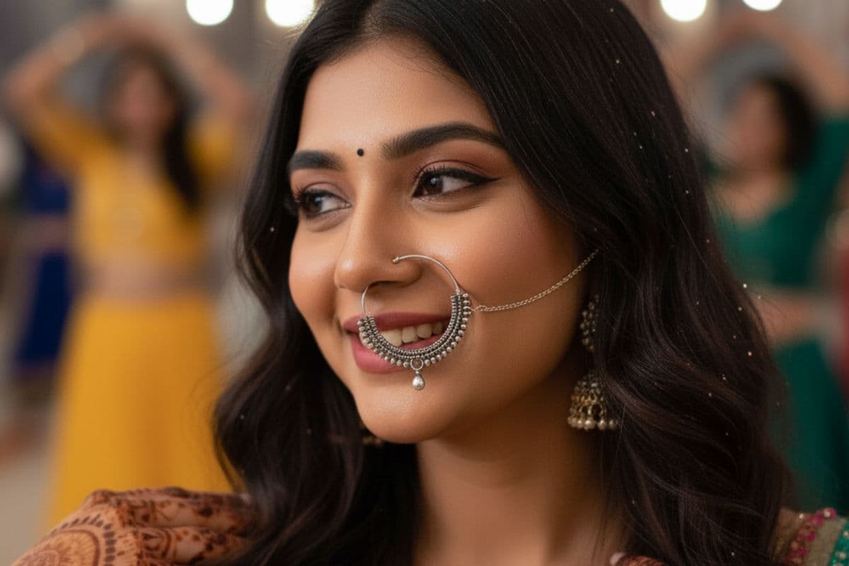 Designer Nath For Garba Outfits