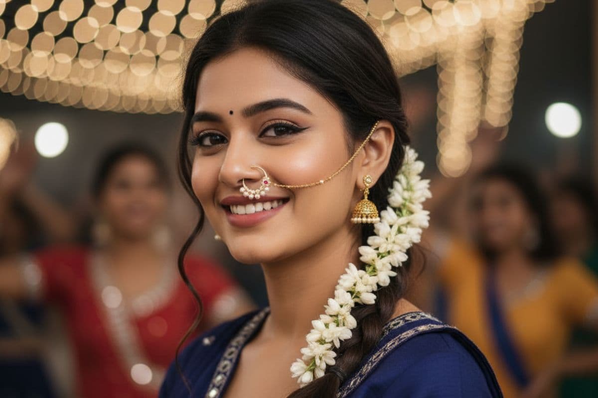 Designer Nath For Garba Outfits