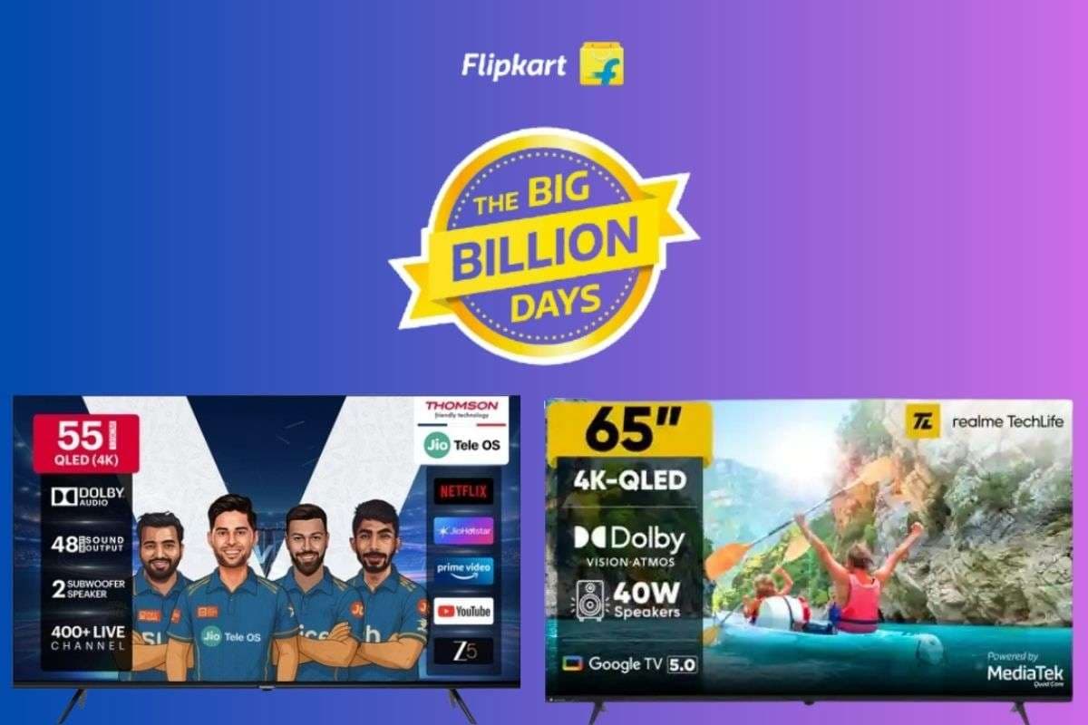 Flipkart BBD Sale में 55 से 75 इंच के Smart TV आधी कीमत में! बड़ी स्क्रीन के साथ सस्ते में घर बनेगा थिएटर