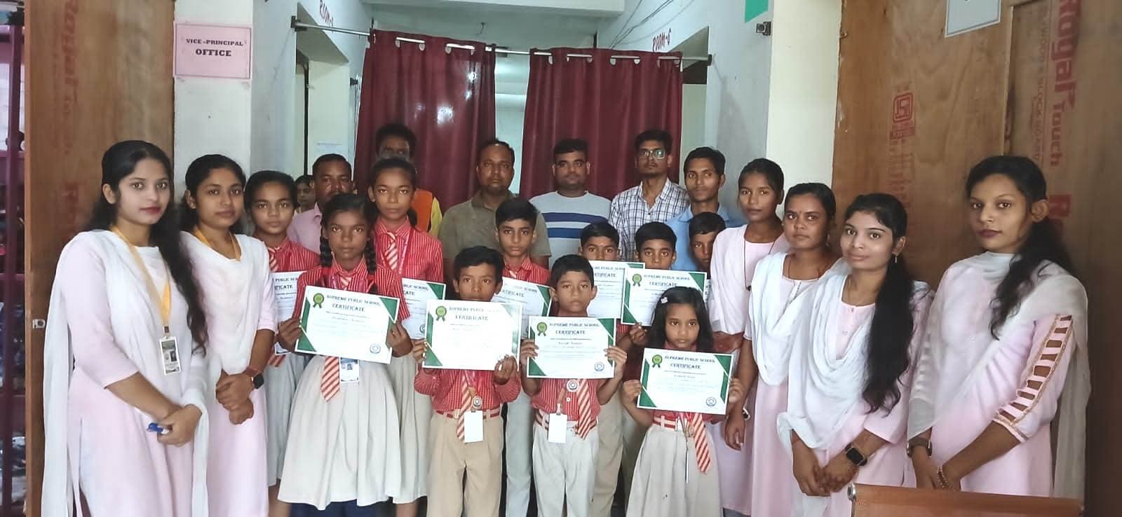 सुप्रीम पब्लिक स्कूल में विभिन्न प्रतियोगिता का किया गया आयोजन