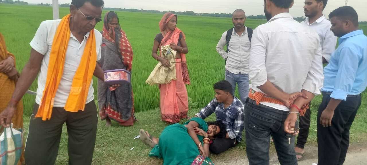 सड़क दुर्घटना में महिला जख्मी