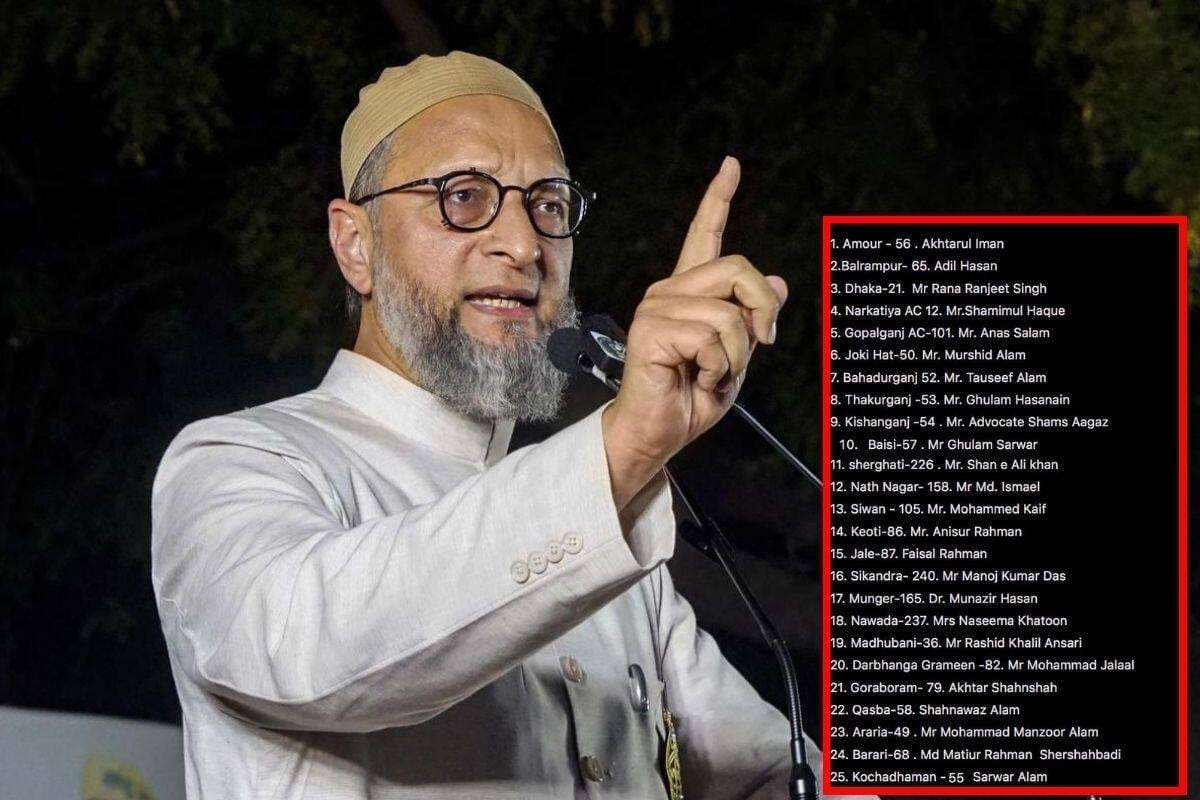 AIMIM Candidate List: बिहार चुनाव में ओवैसी की पार्टी ने उतारे 25 उम्मीदवार, देखिए लिस्ट में कौन-कौन हैं शामिल