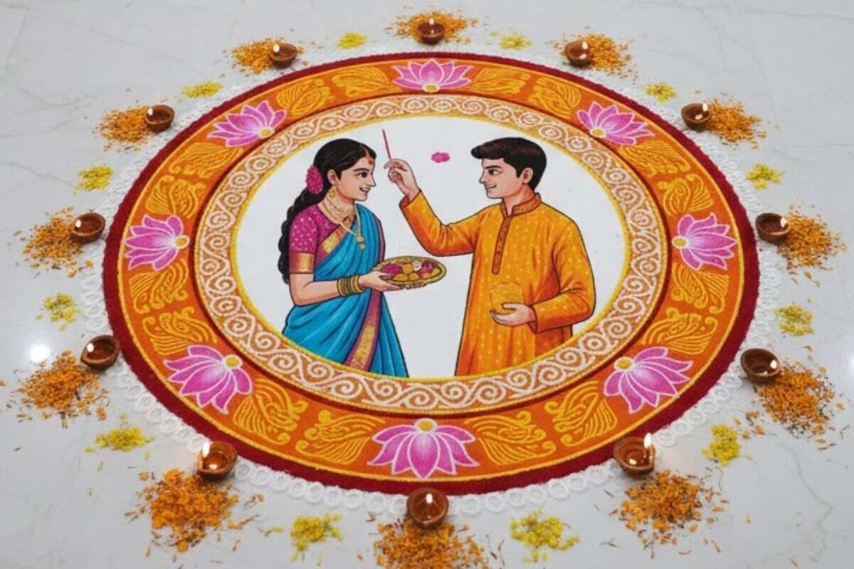 Bhai Dooj Rangoli Designs