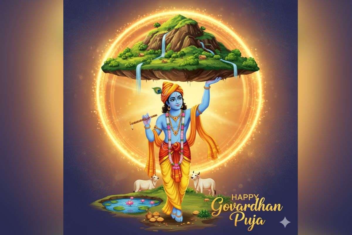 Happy Govardhan Puja 2025 Wishes, Images, Status: गोवर्धन पूजा पर खास इन शुभकामना संदेशों के साथ अपनों को भेजें श्रीकृष्ण का आशीर्वाद