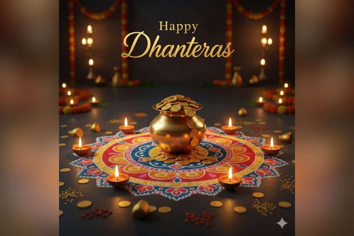 Happy Dhanteras 2025 Wishes, Images, Status: धनतेरस पर अपनों को दें धन-समृद्धि का आशीर्वाद, इन खास शुभकामनाओं के साथ