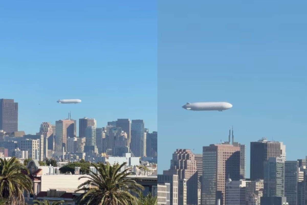 VIDEO: अमेरिकी शहर के आसमान में दिखी रहस्यमयी सफेद एयरशिप, लोग बोले आखिर है क्या? देखें वीडियो