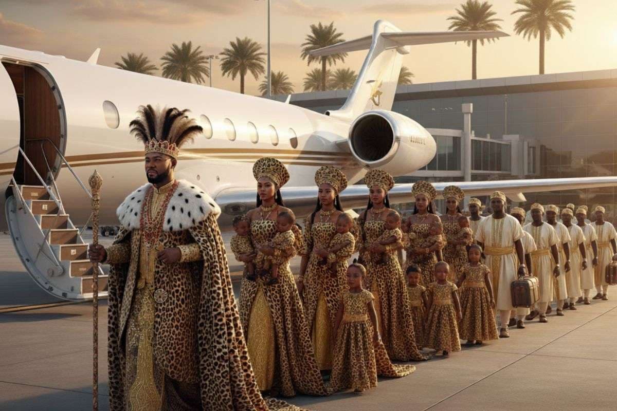 शाही आगमन का तहलका! एस्वातिनी का राजा 15 पत्नियों, 30 बच्चों और 100 नौकरों के साथ पहुंचे दुबई, सोशल मीडिया पर वीडियो छाया