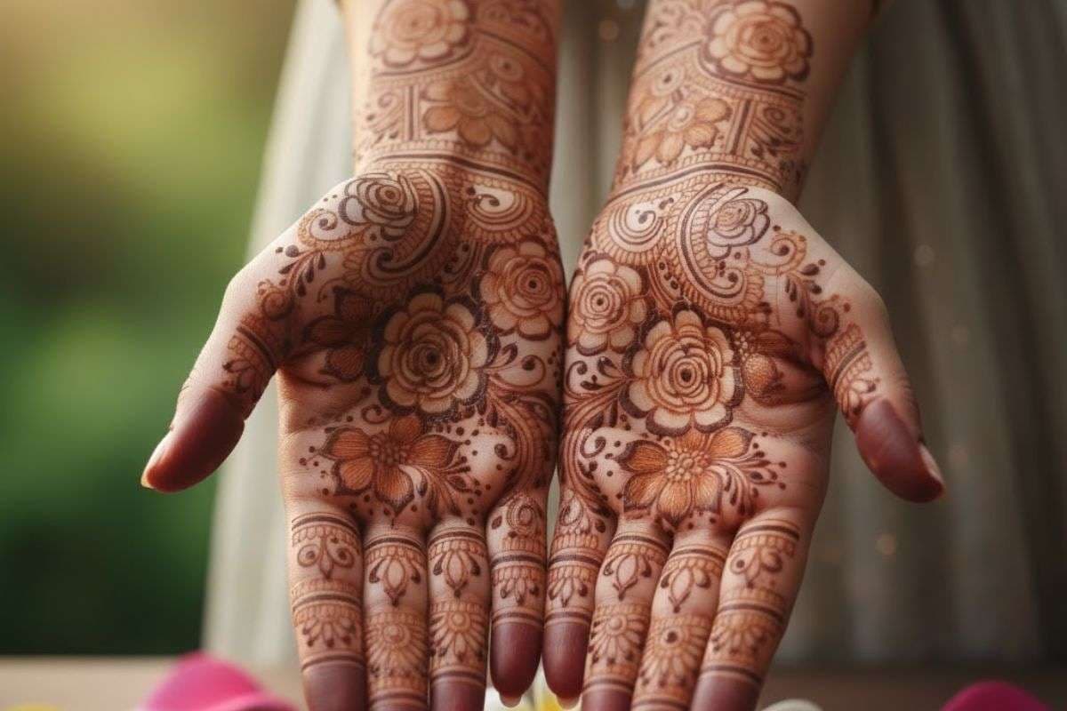 beautiful floral mehndi design