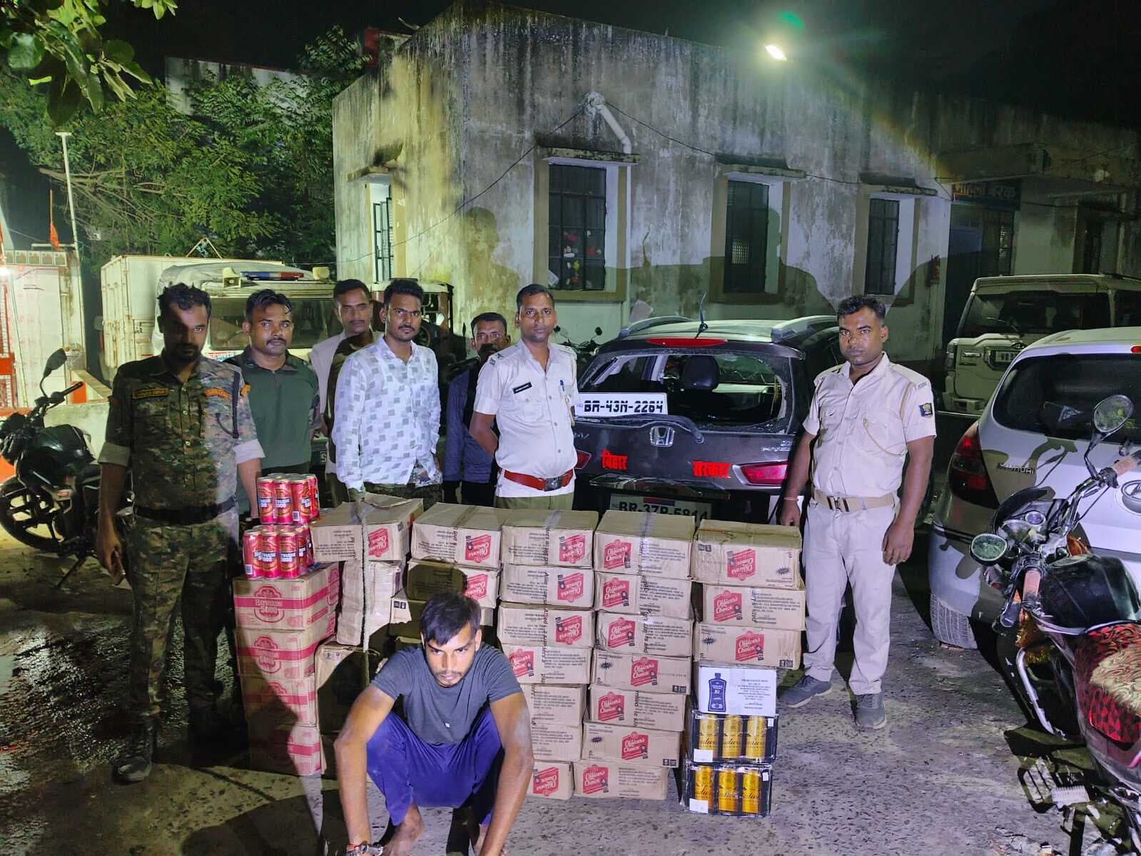 335 लीटर विदेशी शराब बरामद, तस्कर गिरफ्तार