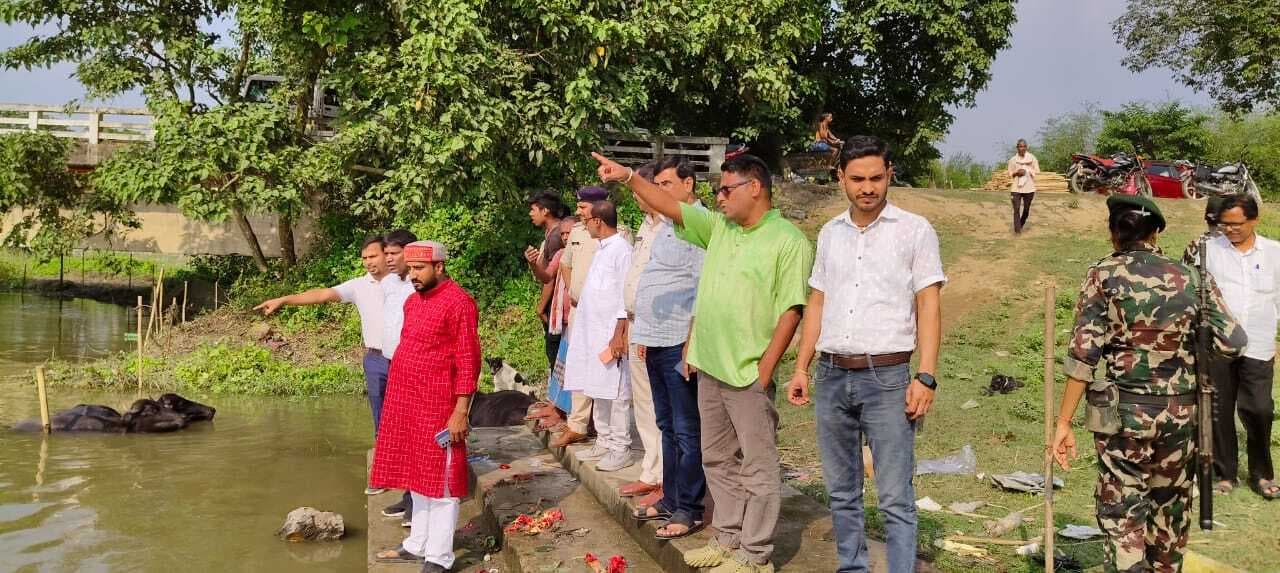 फलका के छठ घाटों का सीओ व थानाध्यक्ष ने लिया जायजा