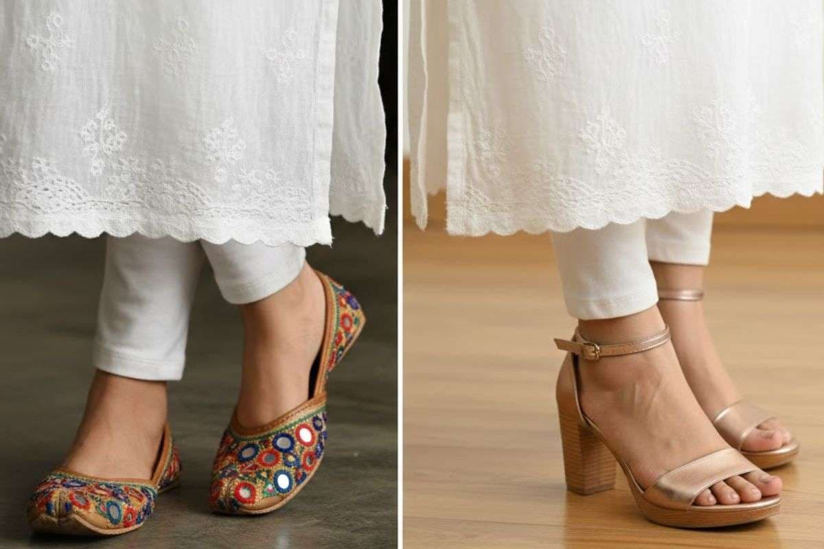 footwear with kurti
