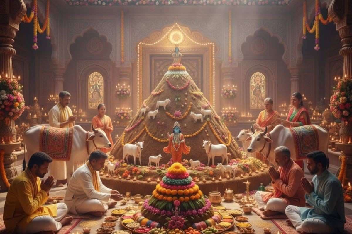 Govardhan Puja Vidhi 2025: इस सरल विधि से करें गोवर्धन पूजा, जानें इस पर्व का महत्त्व