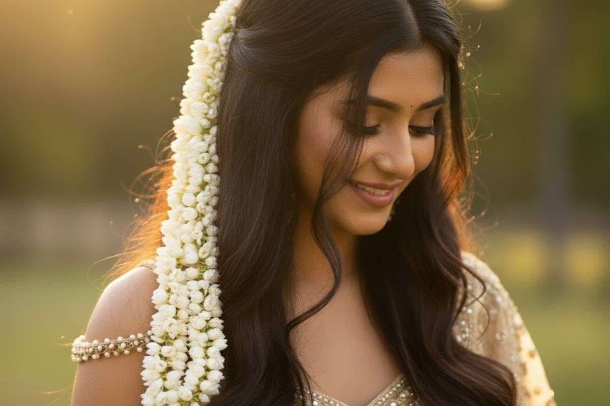 hairstyle with gajra