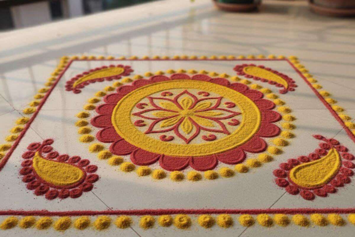 karwa chauth beautiful rangoli design