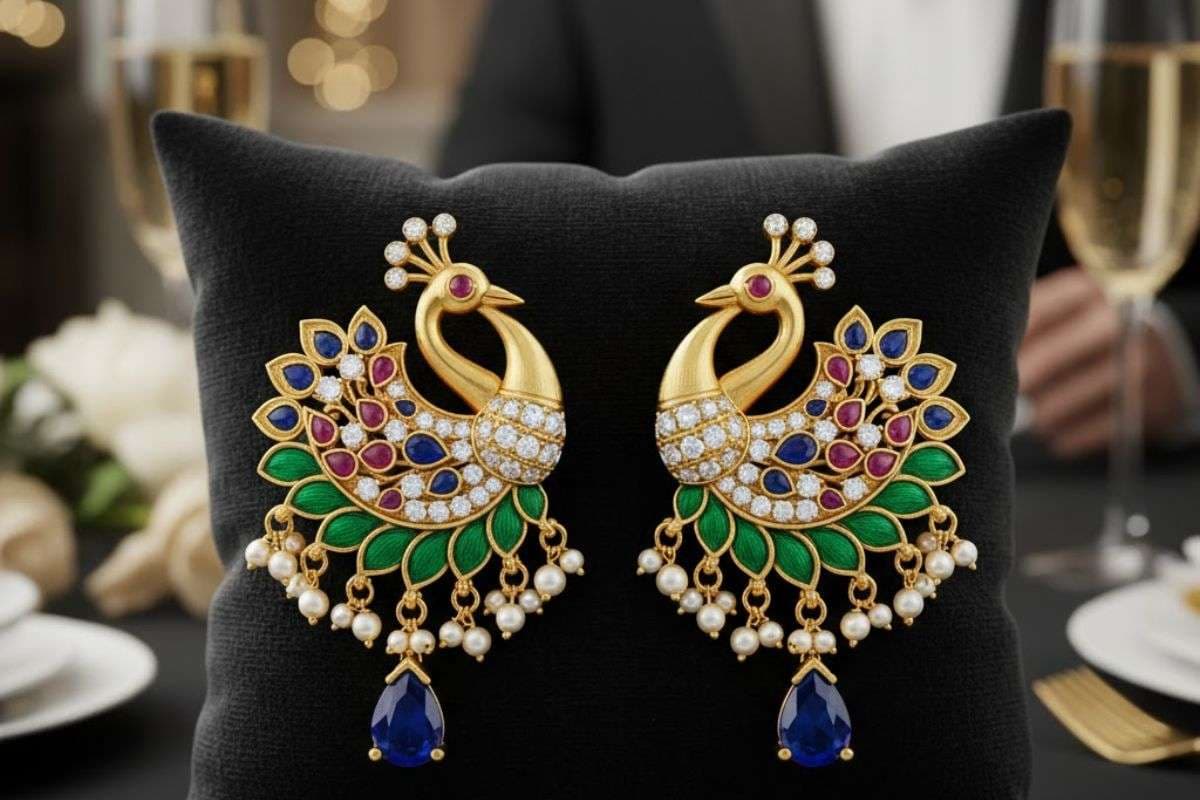 peacock earrings