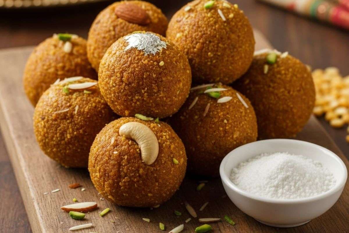 sugar free besan ladoo