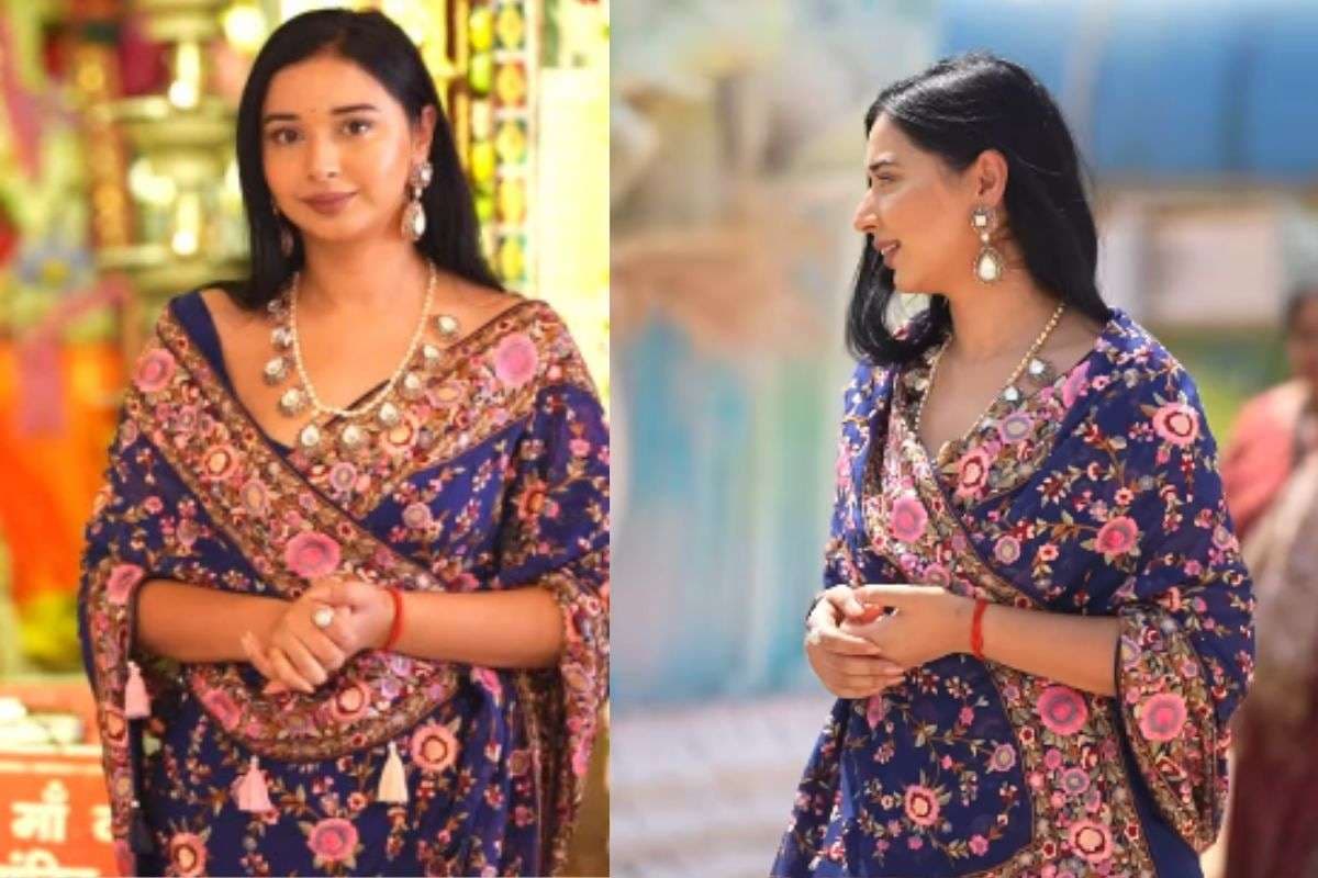 tanya mittal blue saree