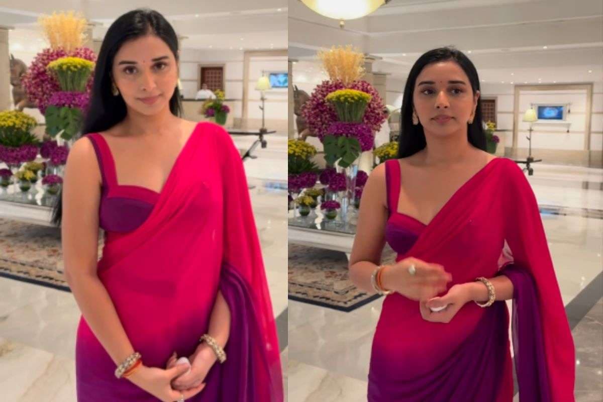 tanya mittal purple saree