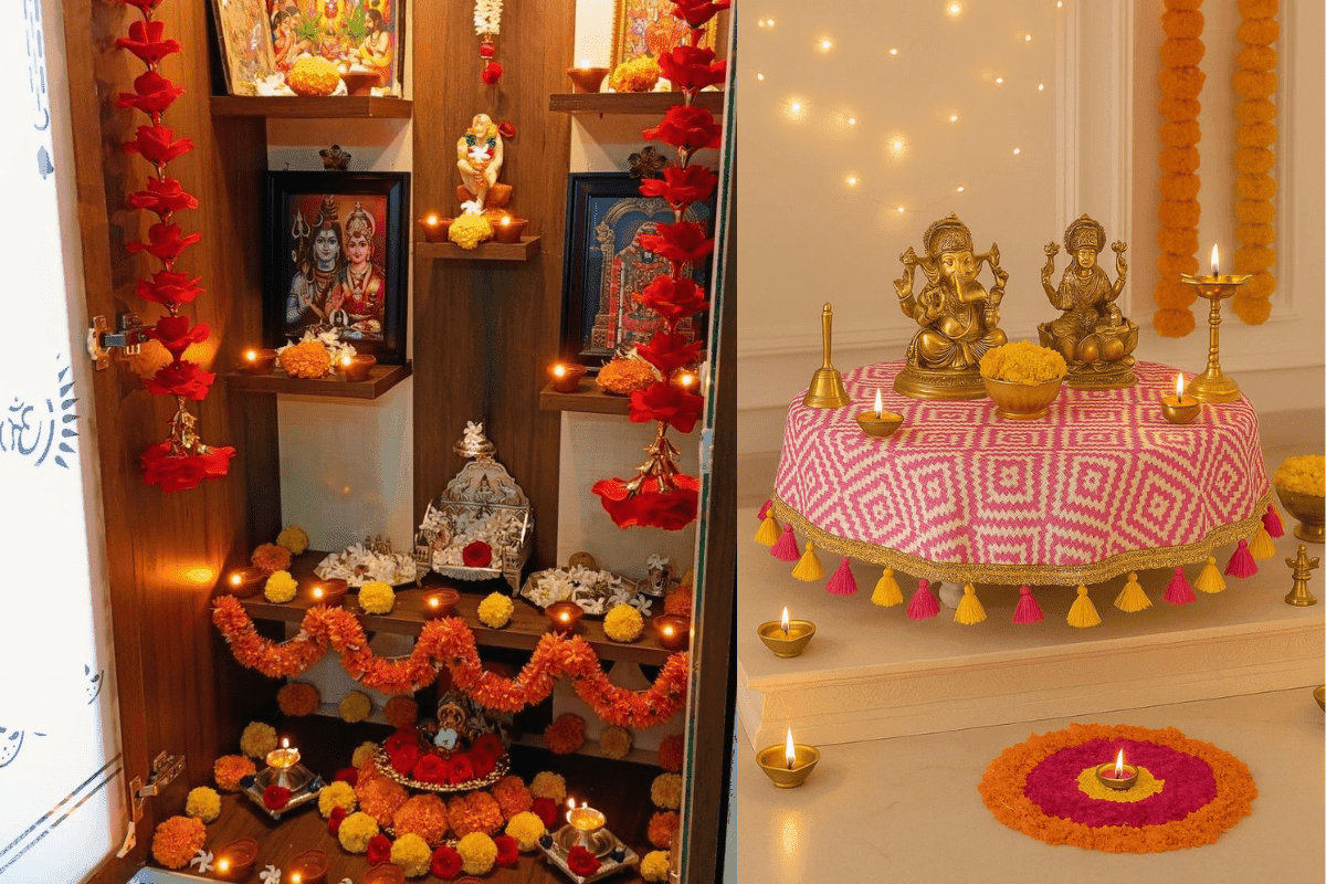 Dev Deepawali Temple Decoration with Diyas