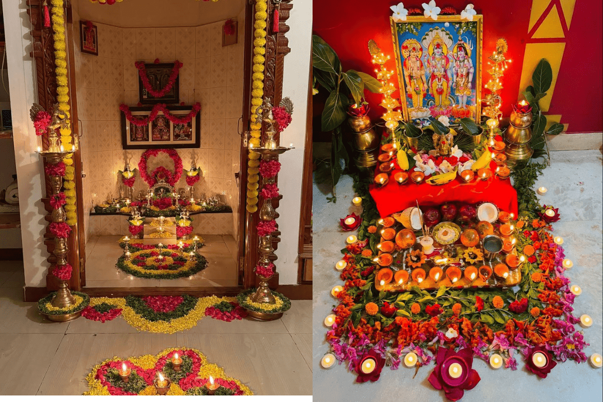 Easy And Simple Dev Deepawali Mandir Decor Ideas