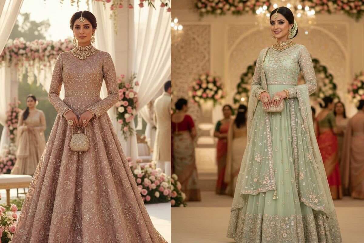 Full Neck Gown For Wedding Day