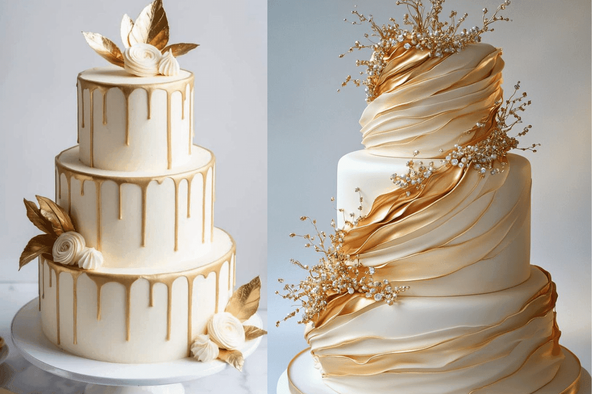 Gold & Glam Engagement Cake