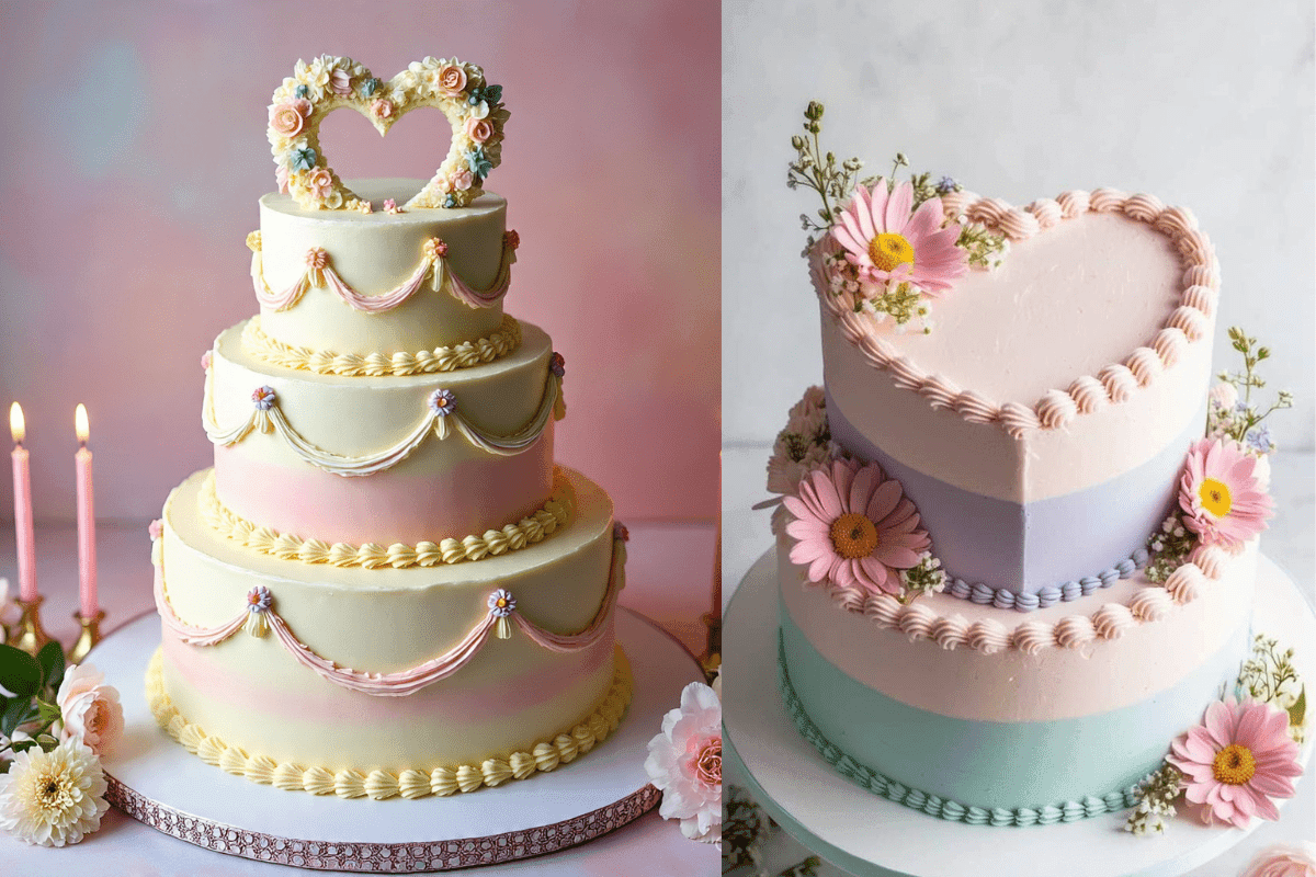 Heart Shaped Engagement Cake