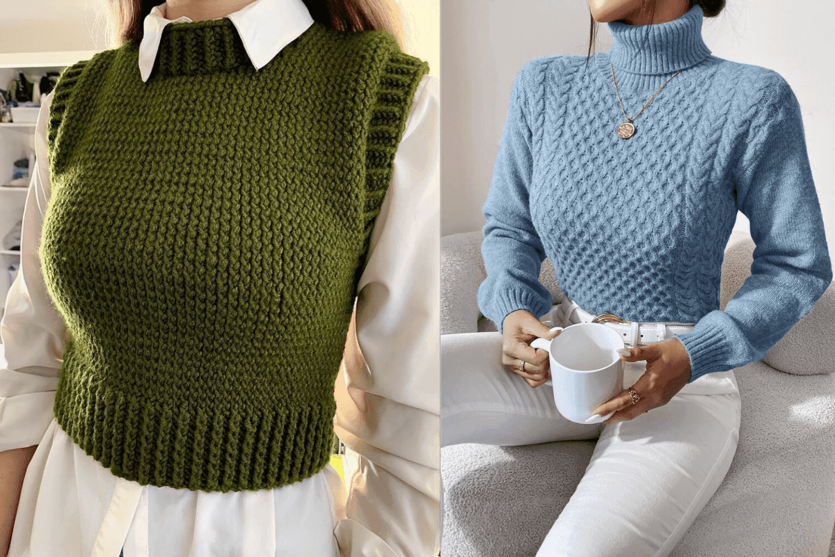 High-Neck Knitted Top