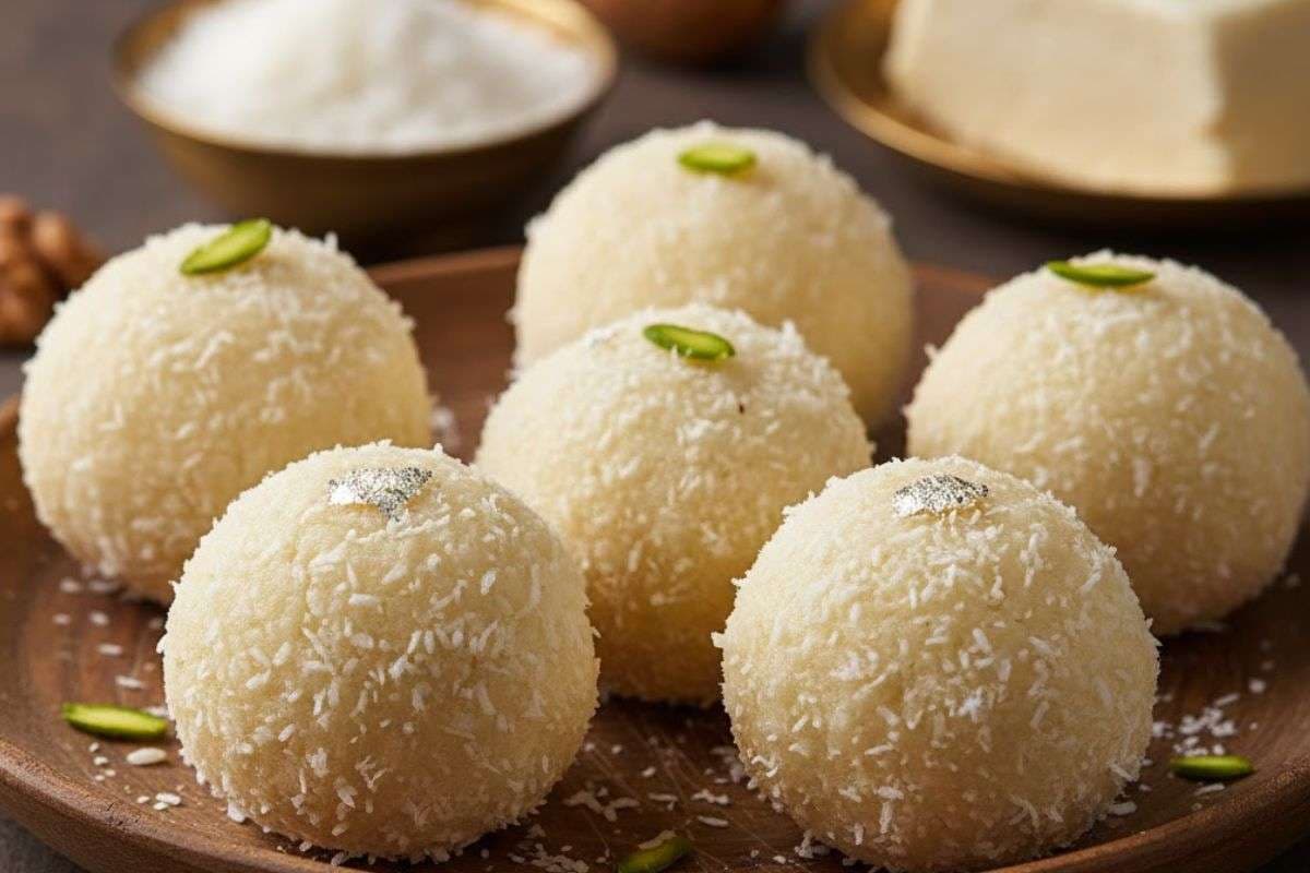 Khoya Nariyal Laddu Recipe: शादी में घर आए मेहमानों को खिलाएं स्वादिष्ट खोया नारियल लड्डू, नोट करें बनाने की आसान रेसिपी