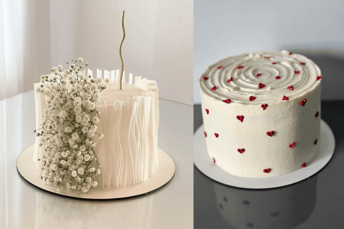Minimalist Modern Engagement Cake