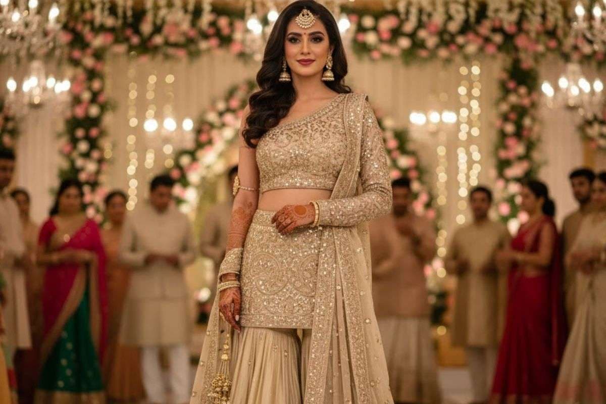 Sleeveless Sharara For Wedding Day