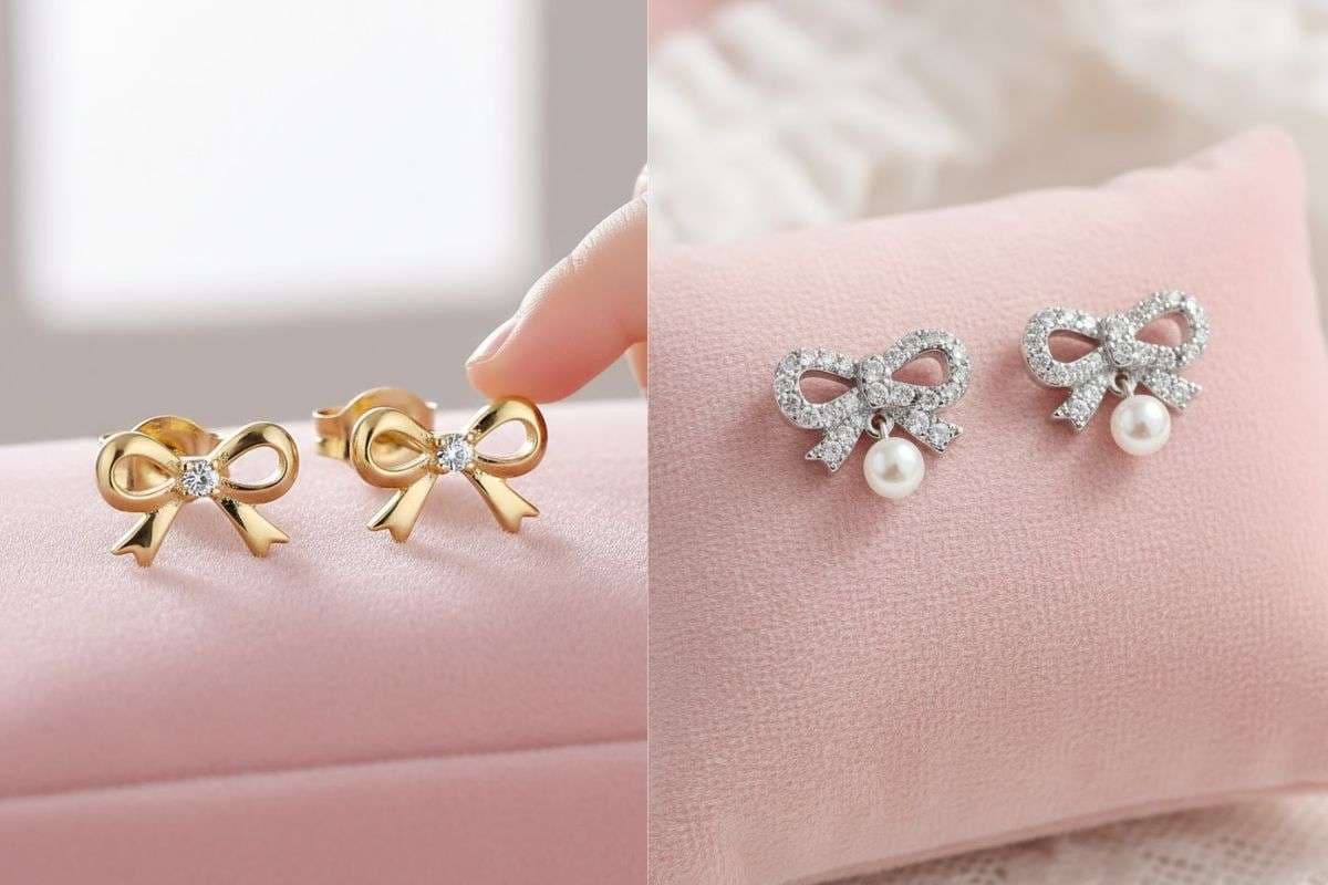 bow shape earrings