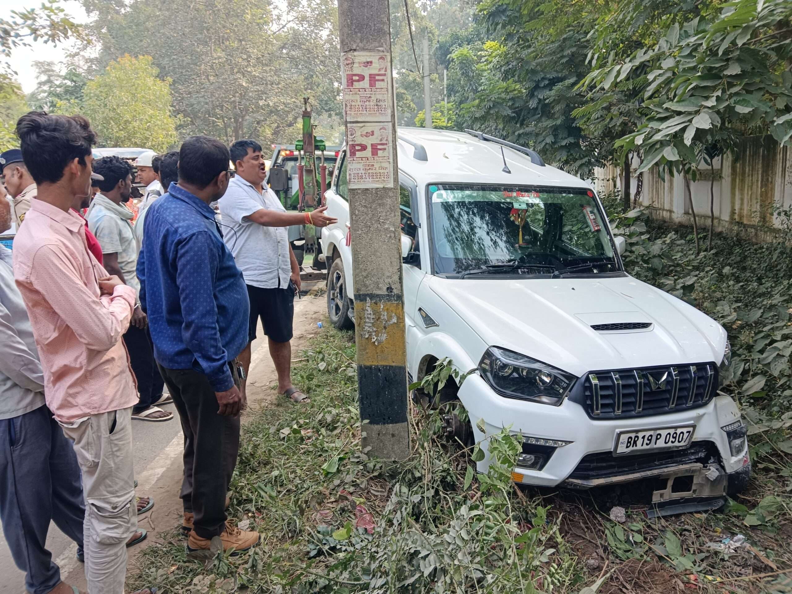 अनियंत्रित स्कार्पियो आयुक्त आवास से टकरायी, कोई हताहत नहीं